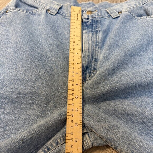High Waisted Carpenter Jeans Size 14 Light Wash VTG 80s Riveted By Lee USA Made - Picture 11 of 15